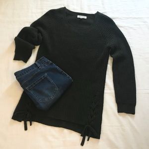 Pink Rose Brand Khaki Green Fall Tunic Sweater L